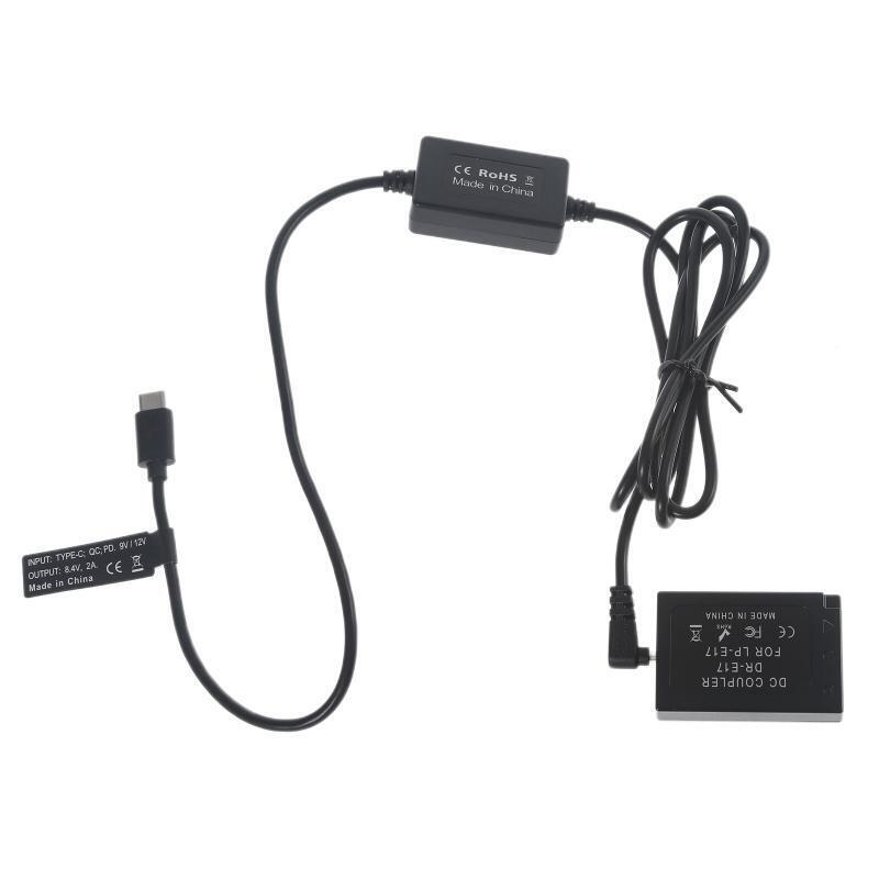Portable Type-C to DR E17 DummyBattery Power Adapter for M3 M5 M6 M6 Mark ii