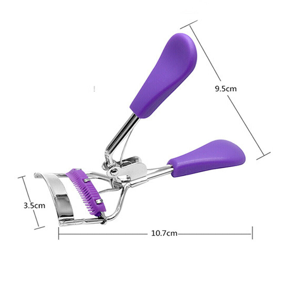 Colorful Makeup Tool Curling  Clip with Comb Eyelash Curler Tweezers Big Eye
