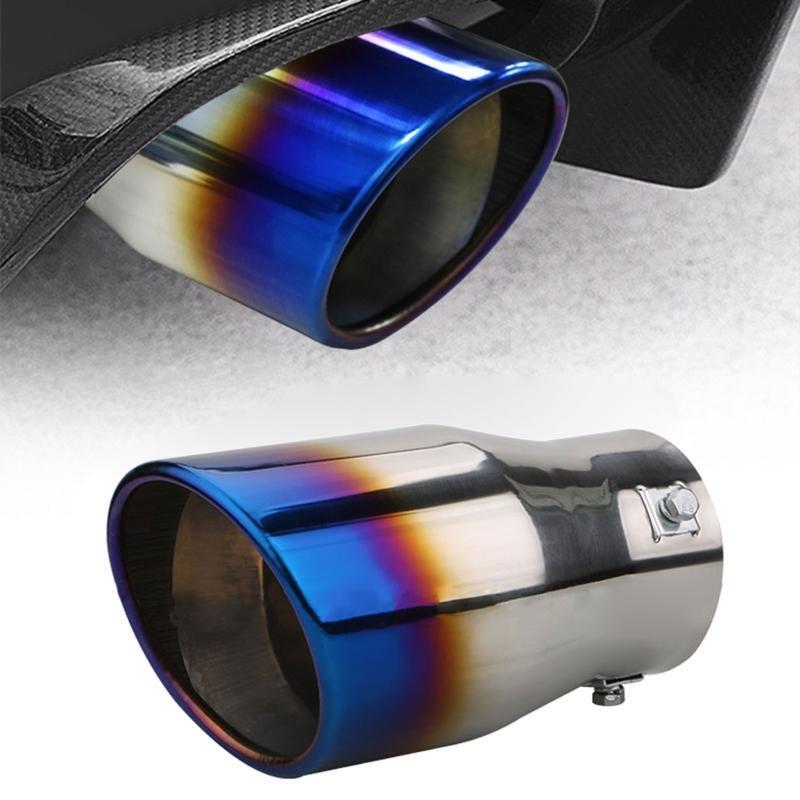 Car Auto Vehicle Chrome Exhaust Pipe Tip Muffler Steel Stainless Trim Tail Tube