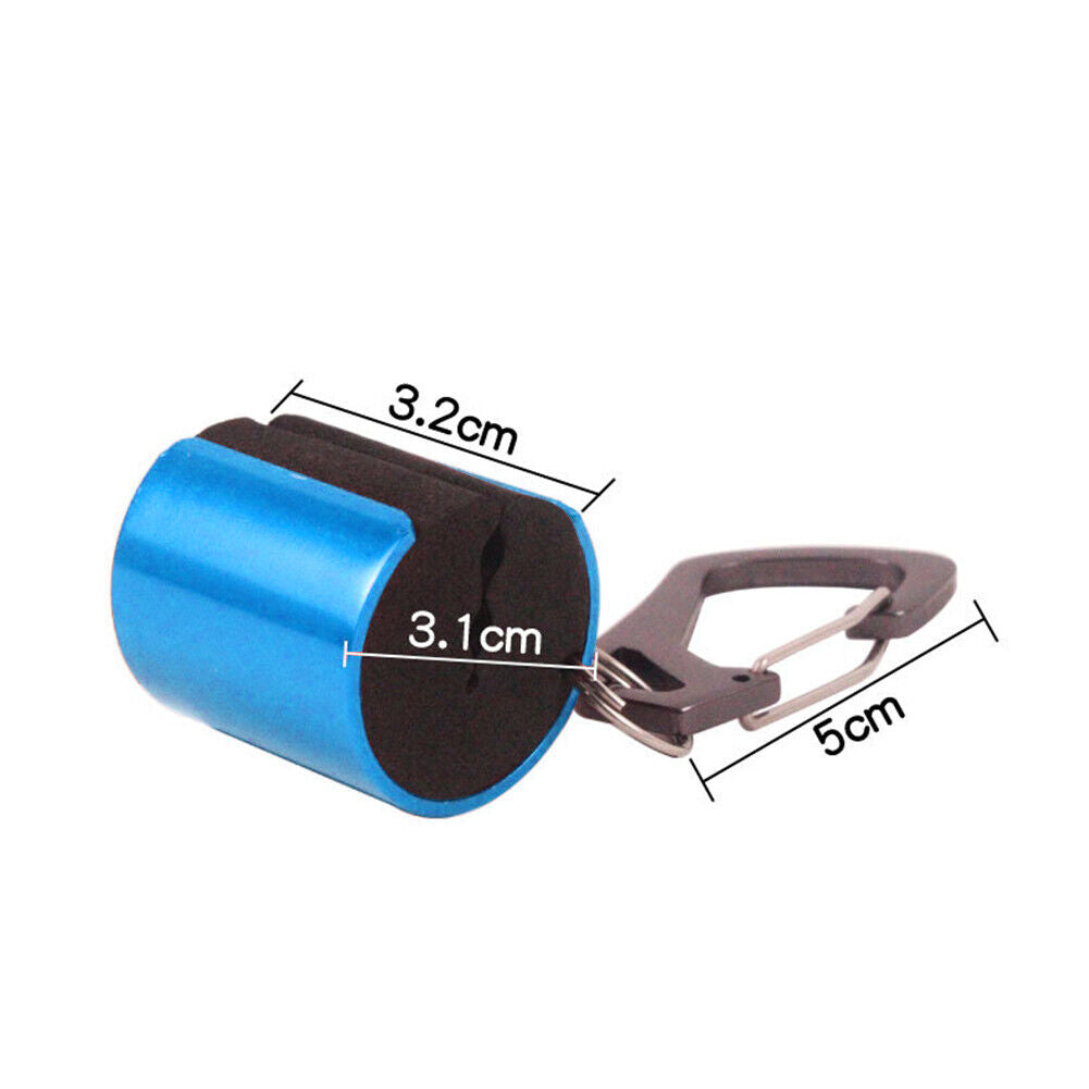 Portable Fishing Rod Hanging Clamp w/ Carabiner Fishing Pole Holder (Blue)