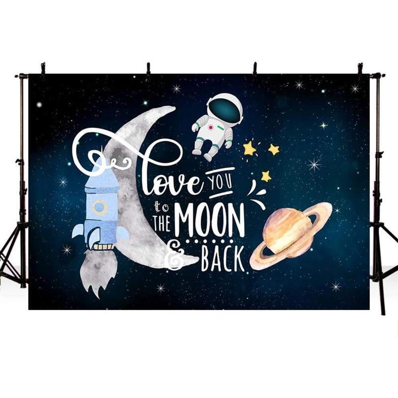 Space Universe Background Cloth Rocket Astronaut Moon Planet Pattern Ornament