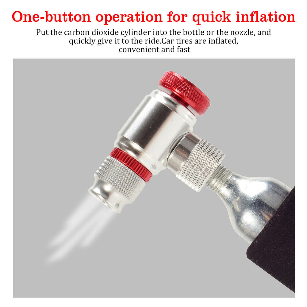 Portable Bicycle CO2 Cylinder Pump Gas Nozzle Fast Inflator Adapter (B)