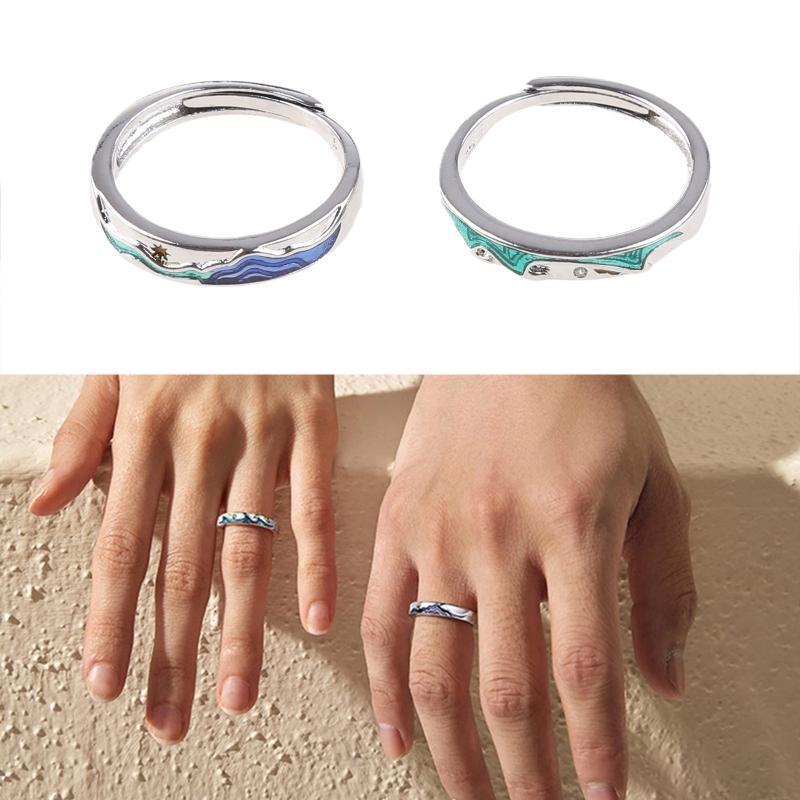Personalized Couple Rings for Boys and Girls Set Copper Rings for Men and Women