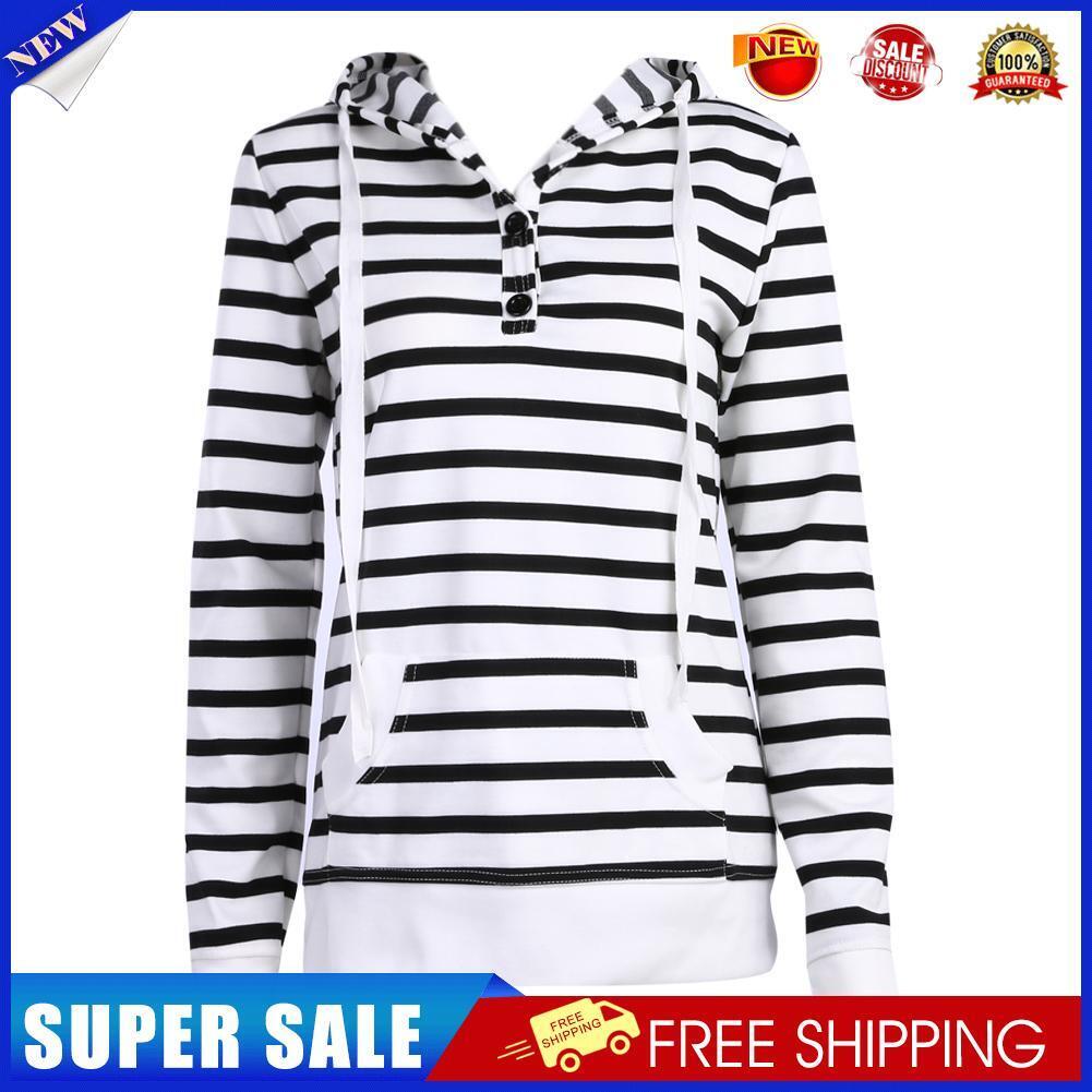 Women Long Sleeve Hoodie Sweatshirt Casual Hooded Coat Pullover (L)-116661.