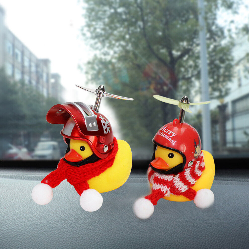 Scooter Bike Mini Wind-Breaking Duck Bamboo Dragonfly Helmet Car Decor (A)