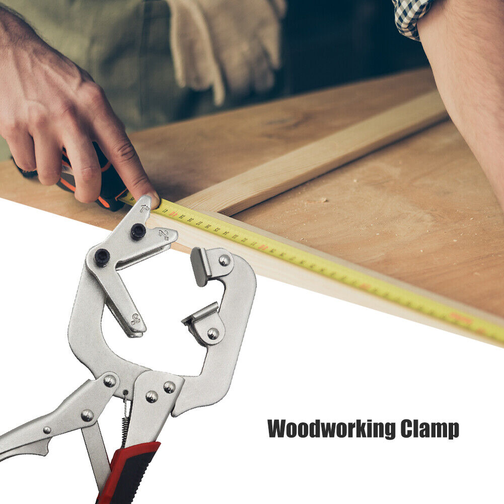 Dual-use Right Angle Locking C Clamp with V-shaped Pad Welding Pipe Pliers