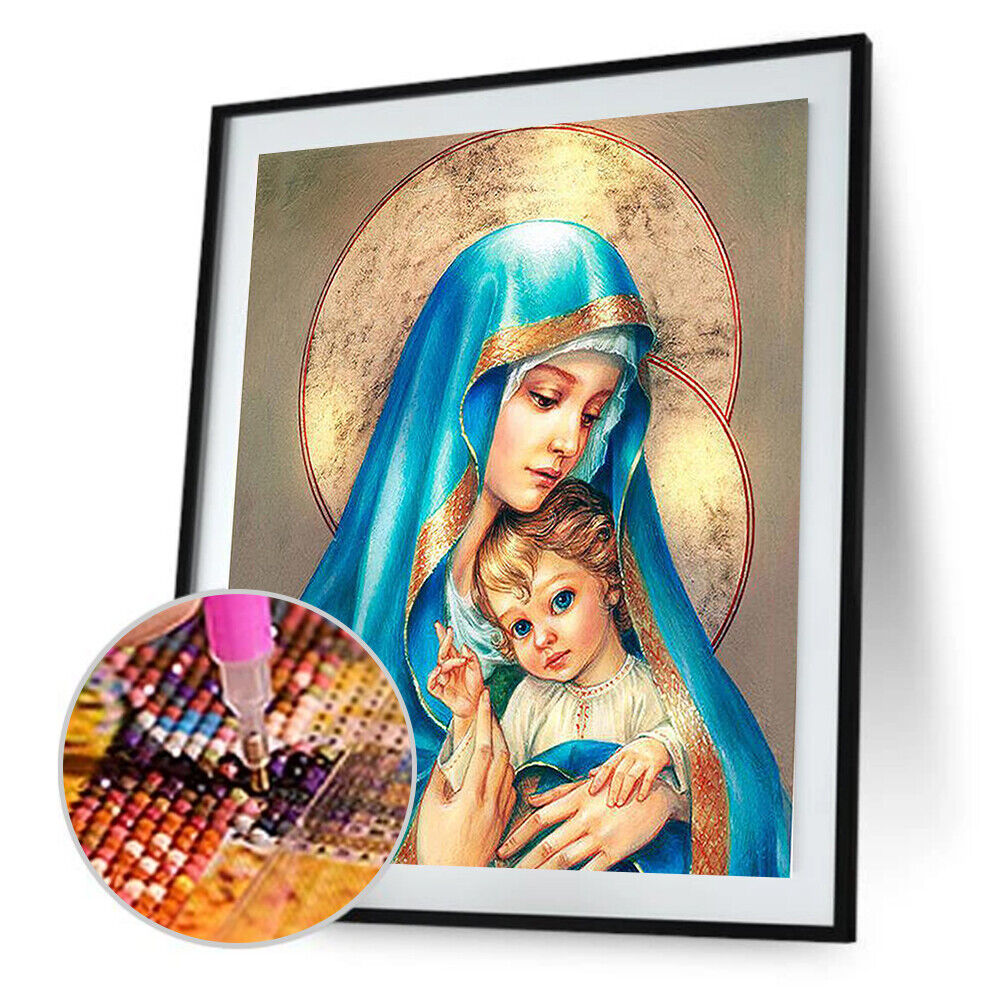 Mother Son 5D Round Diamond Painting DIY Embroidery Kits Needlework Set Art