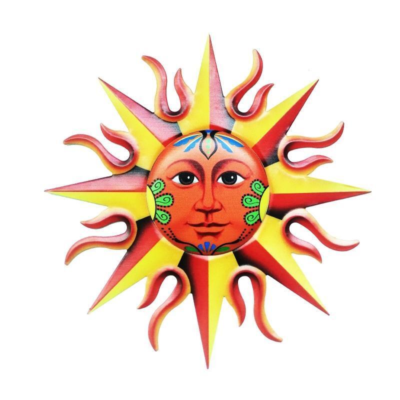 Metal Iron Sun Face Wall Decor Hanging for Indoor Outdoor Home Garden Ornaments