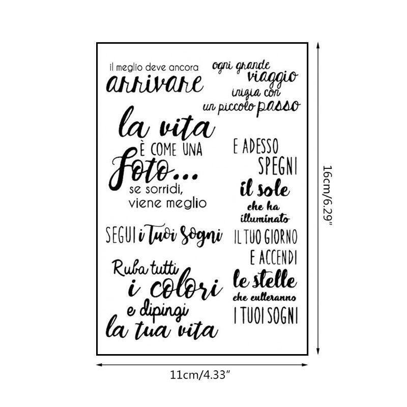 Italian Words Silicone Clear Stamp for DIY Journaling Planner Embellishments