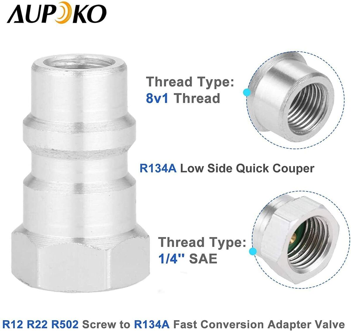 HQ R1234yf Quick Coupler/R12 to R134a Adapter/Low Side R-134a Service Port Cap