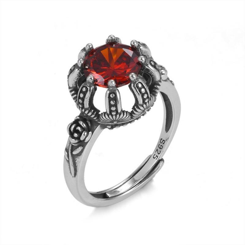 Sparkling Crown Solitaire Ring Charm Adjustable Ring for Girl Party Birthday