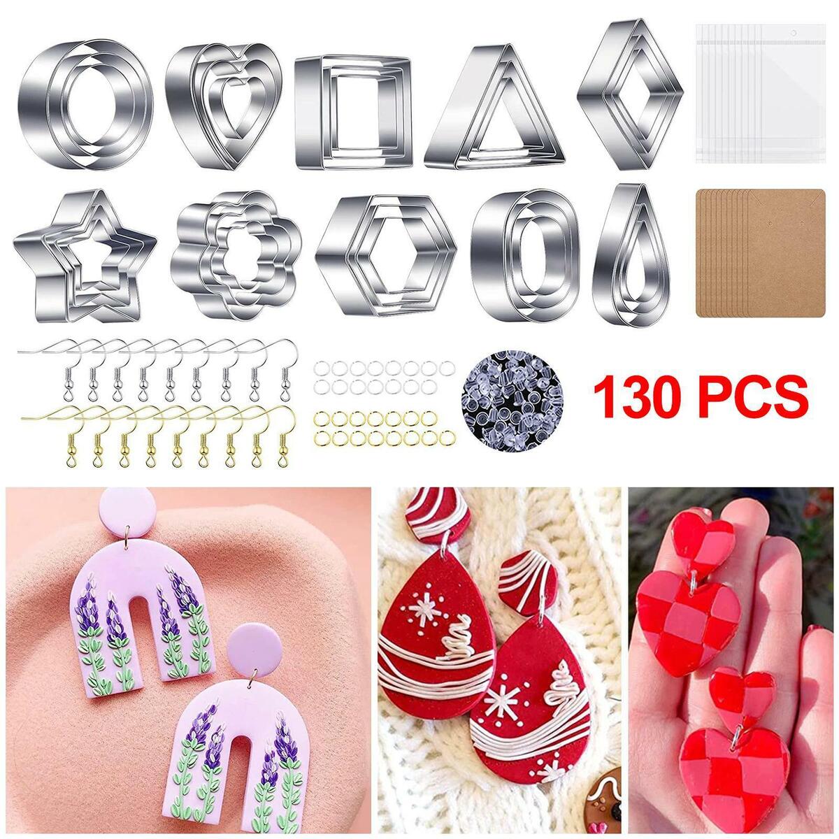 130Pcs Stainless Steel Polymer Clay  for Fondant Cake Jewelry Making