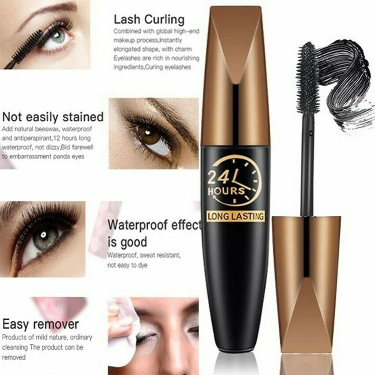 Curling Voluminous Fiber Lashes Eye Makeup Tool Extension 4D Silk Fiber Mascara