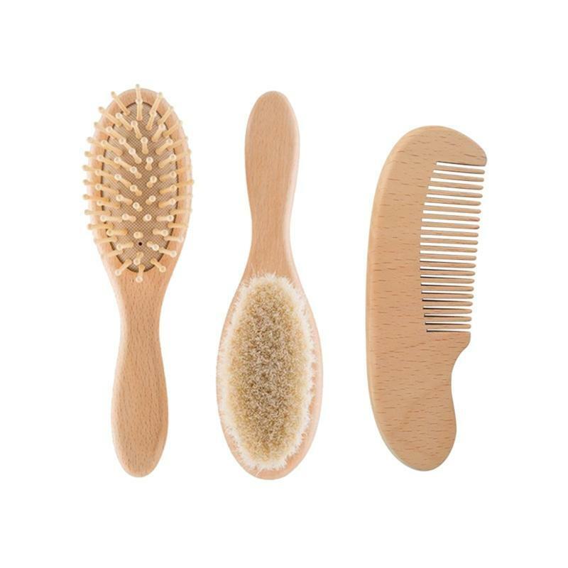Baby Hair Comb 3pcs/set Beech Wool Hair Brush Head Comb Head Massager