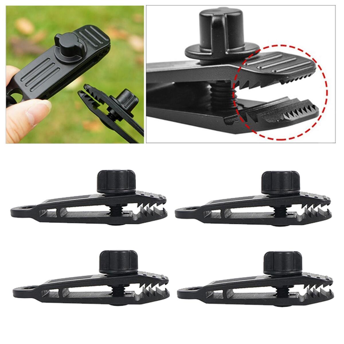 4 Pieces Strong Tarpaulin Clips Awning Clamp Car Boat Cover Tents