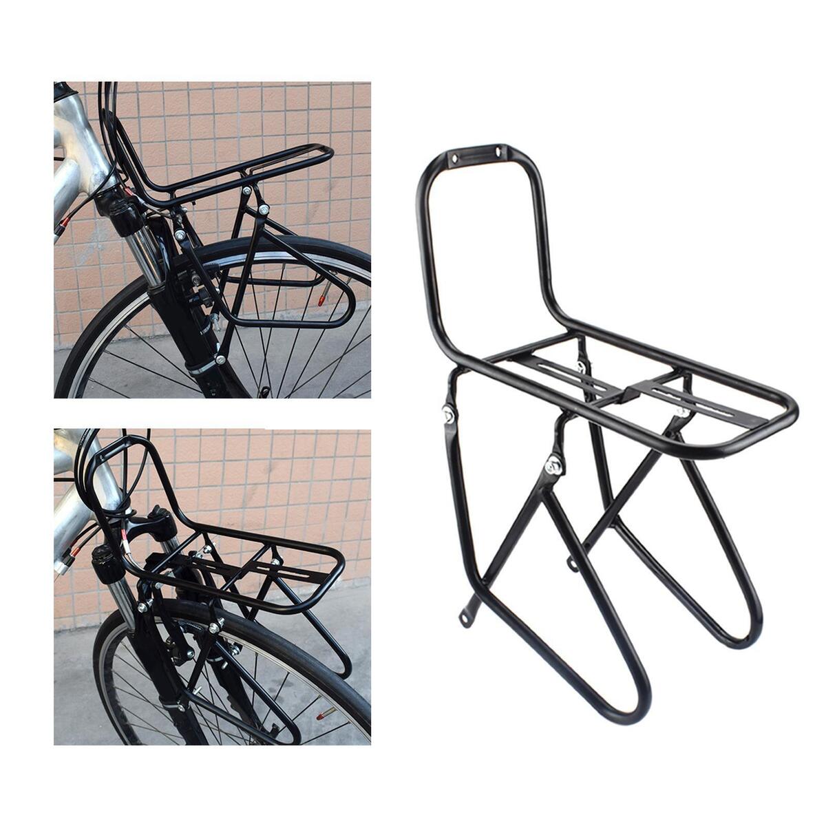 Bike Front Rack Bicycle Carrier Cycling Bracket Cargo Rack Black for Biking