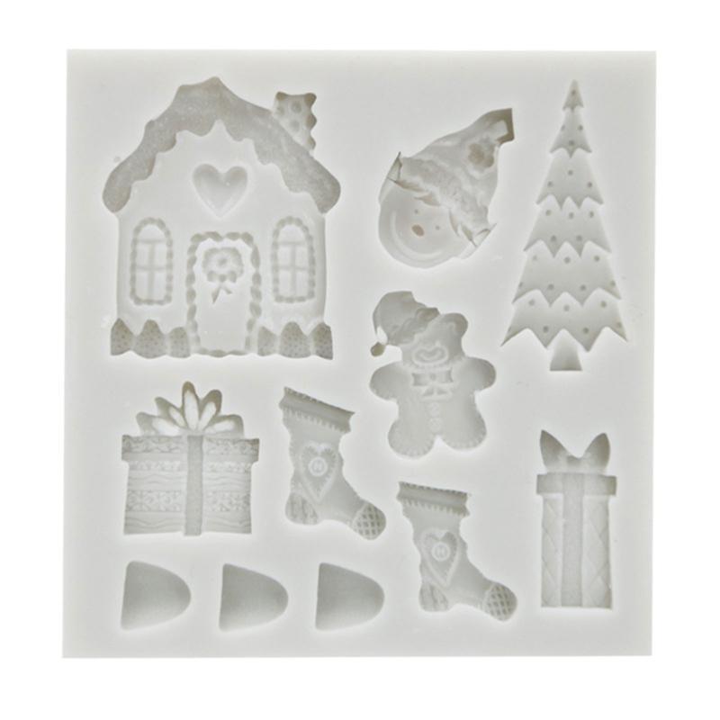 Creative Christmas Series Shape Fondant Cake Silicone Mold Pastry Chocolate Mold