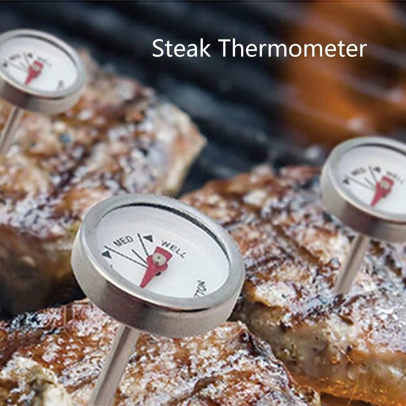 Stainless Steel Dial Thermometer Mini Steak Thermometer Grill Mates Barbecue BBQ