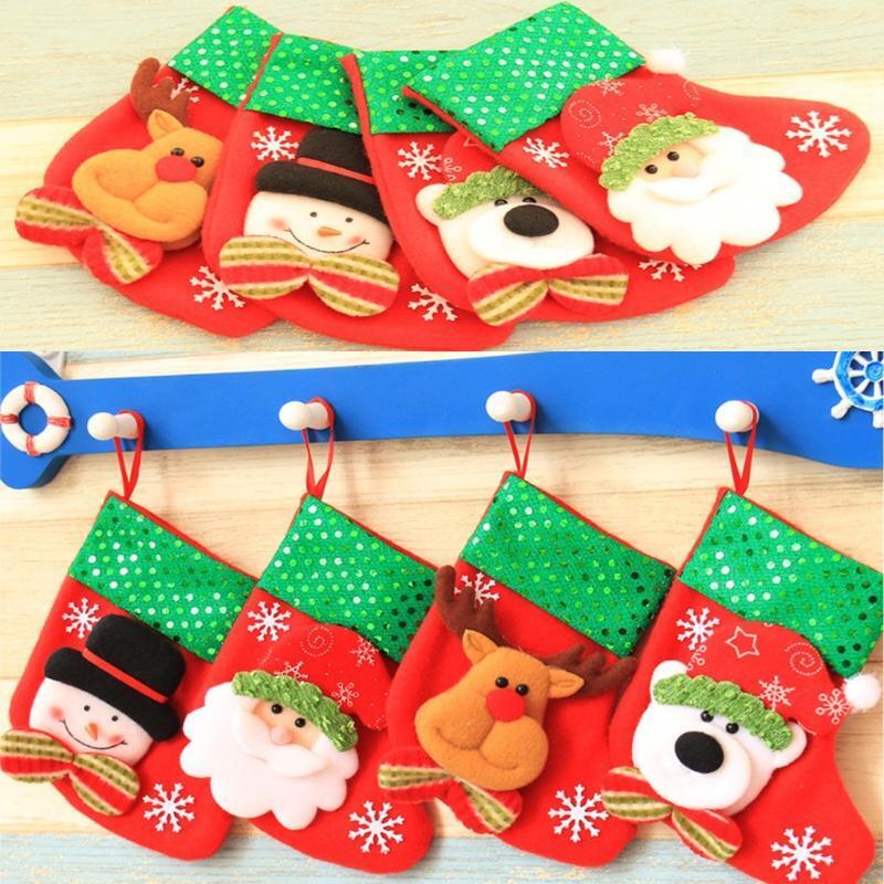 Christmas Santa Socks Cute Ornaments Festival Party Xmas Tree Hanging Decoration