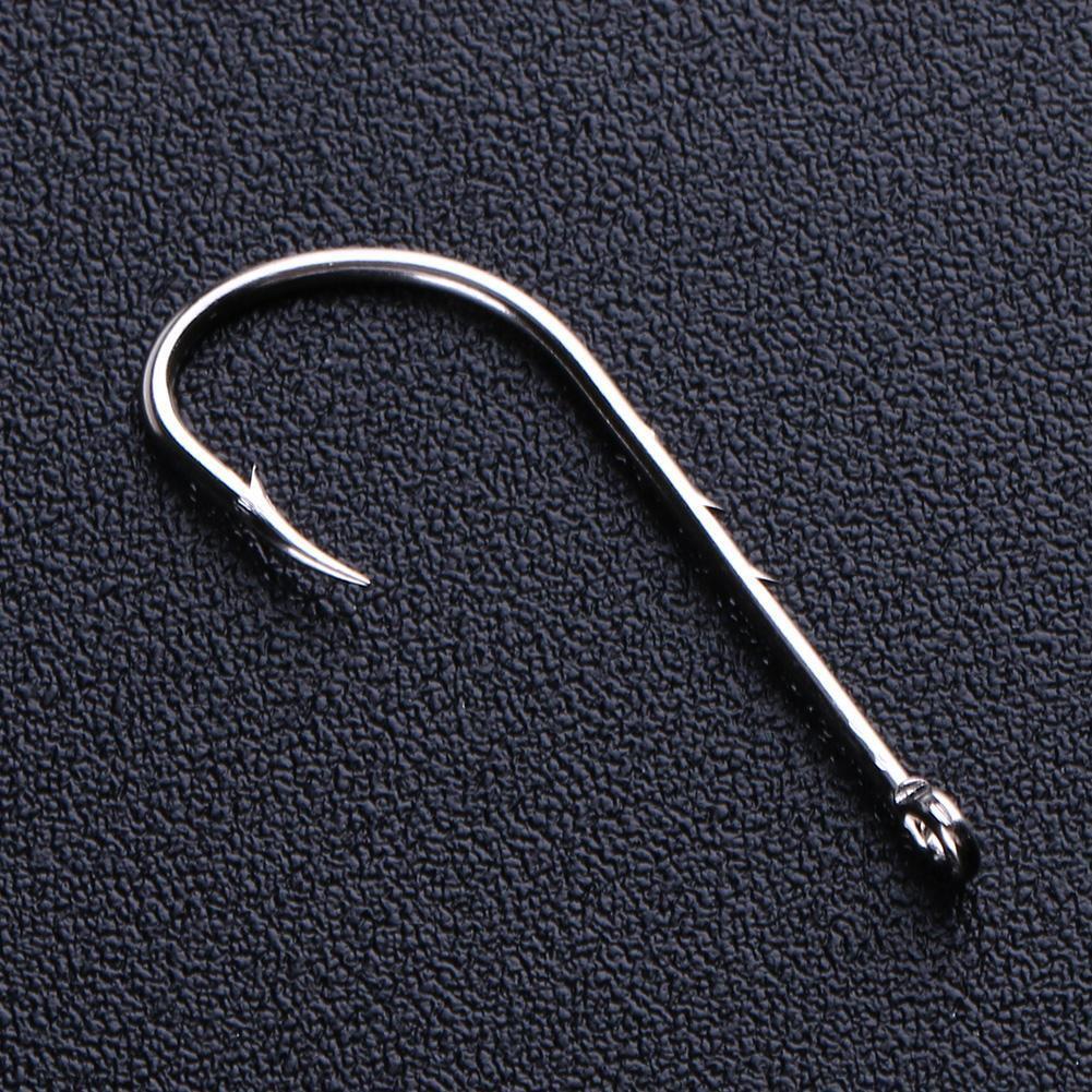 50pcs High Carbon Steel Barbed Fishing Hooks Sea Fishing Bait Holders(No.2)
