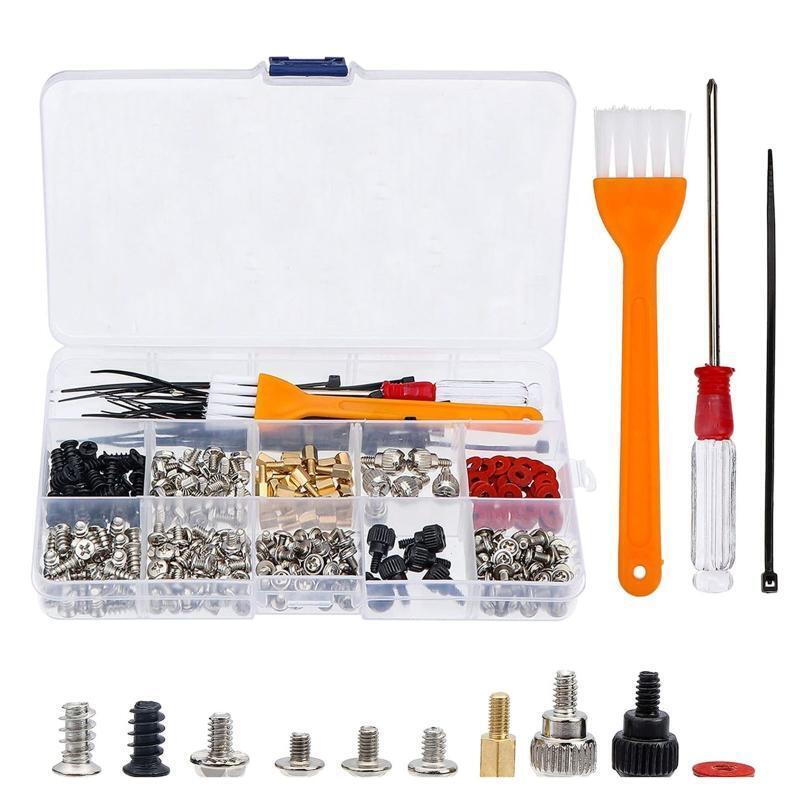 Desktop PC Case Server Screws Bolt Standoff Cable Tie Screwdriver Cleaning Brush