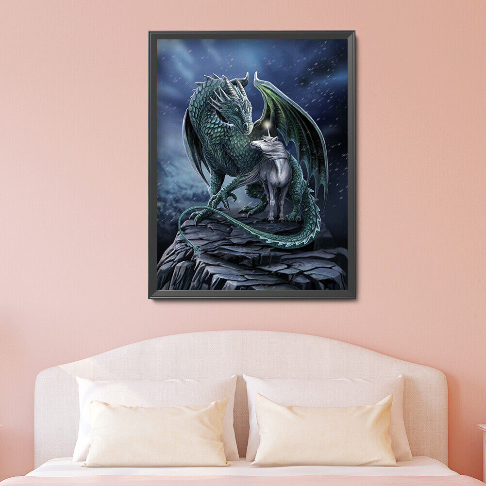 5D DIY Diamond Painting Full Round Drill dragon Picture of Rhinestone