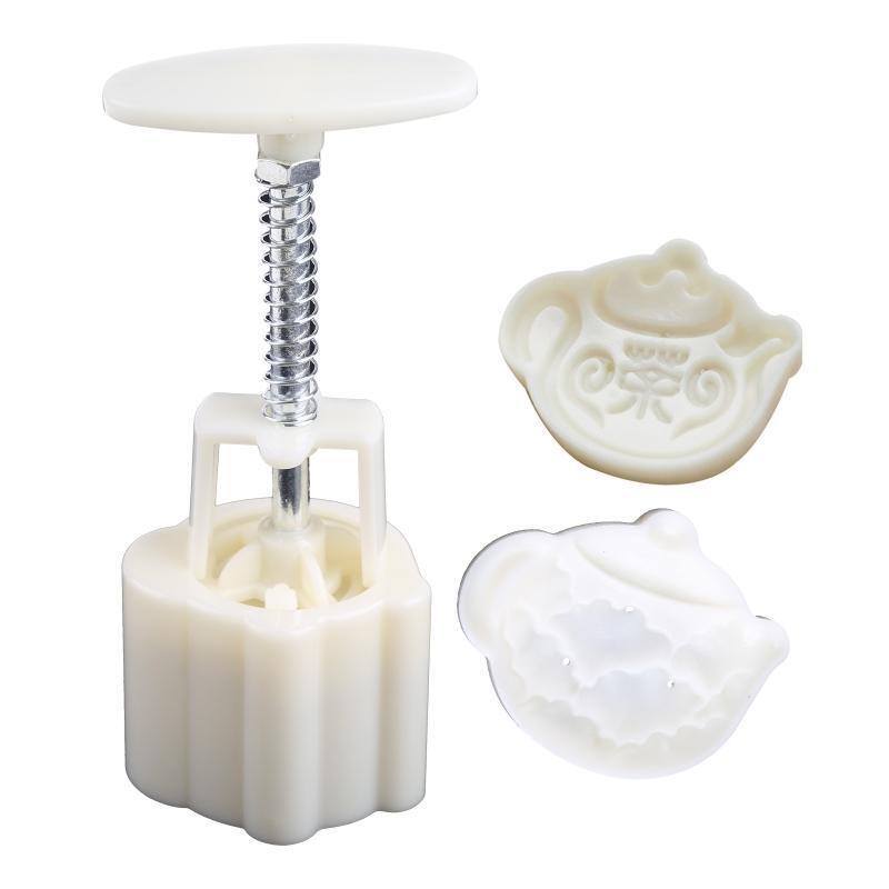 50g Teapot Shaped Plastic Mooncake Moulds Moon Cake Molds DIY Baking Accessories