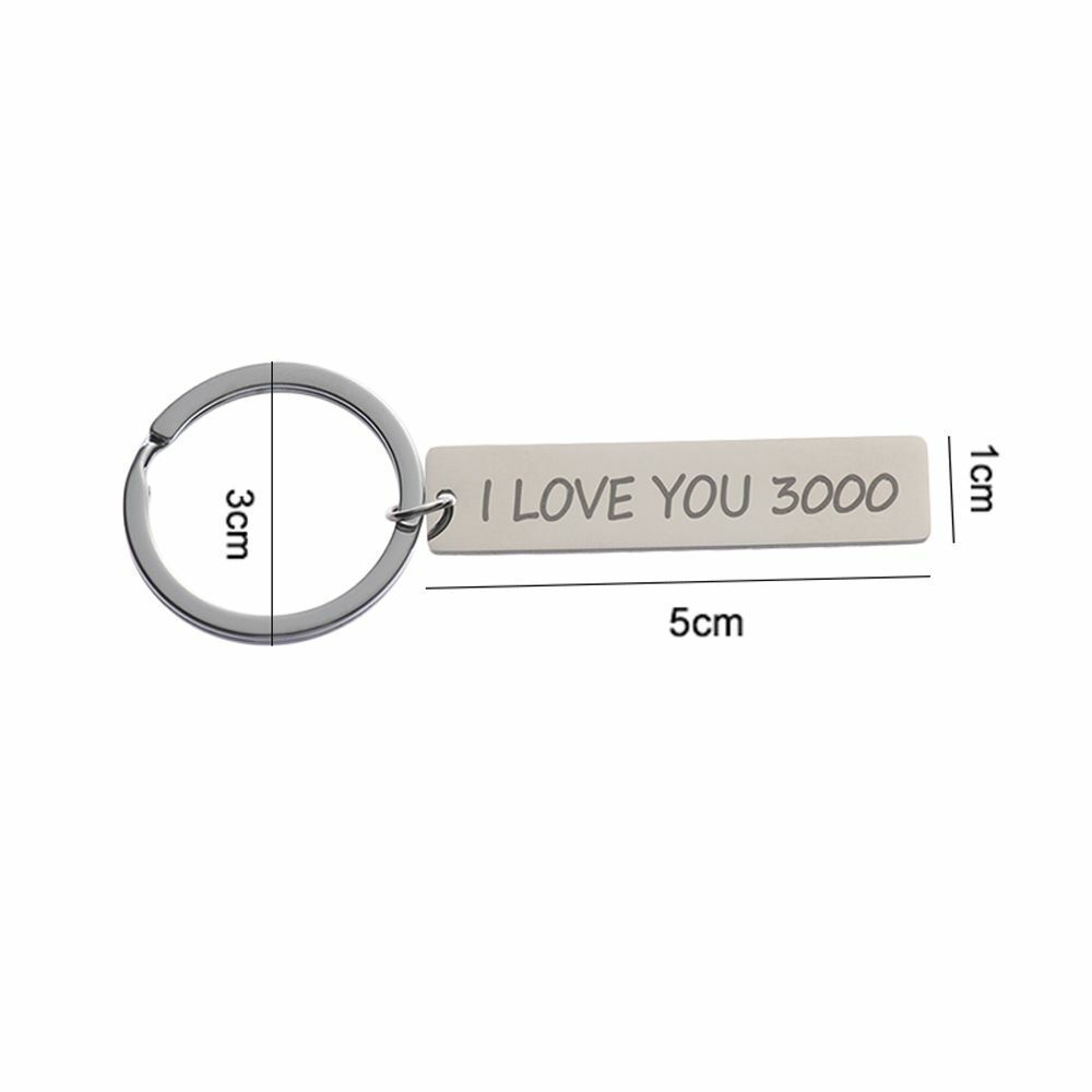 Wife Husband Gift Metal Car Pendant I Love You 3000 Keyring Keyfob Key Ring