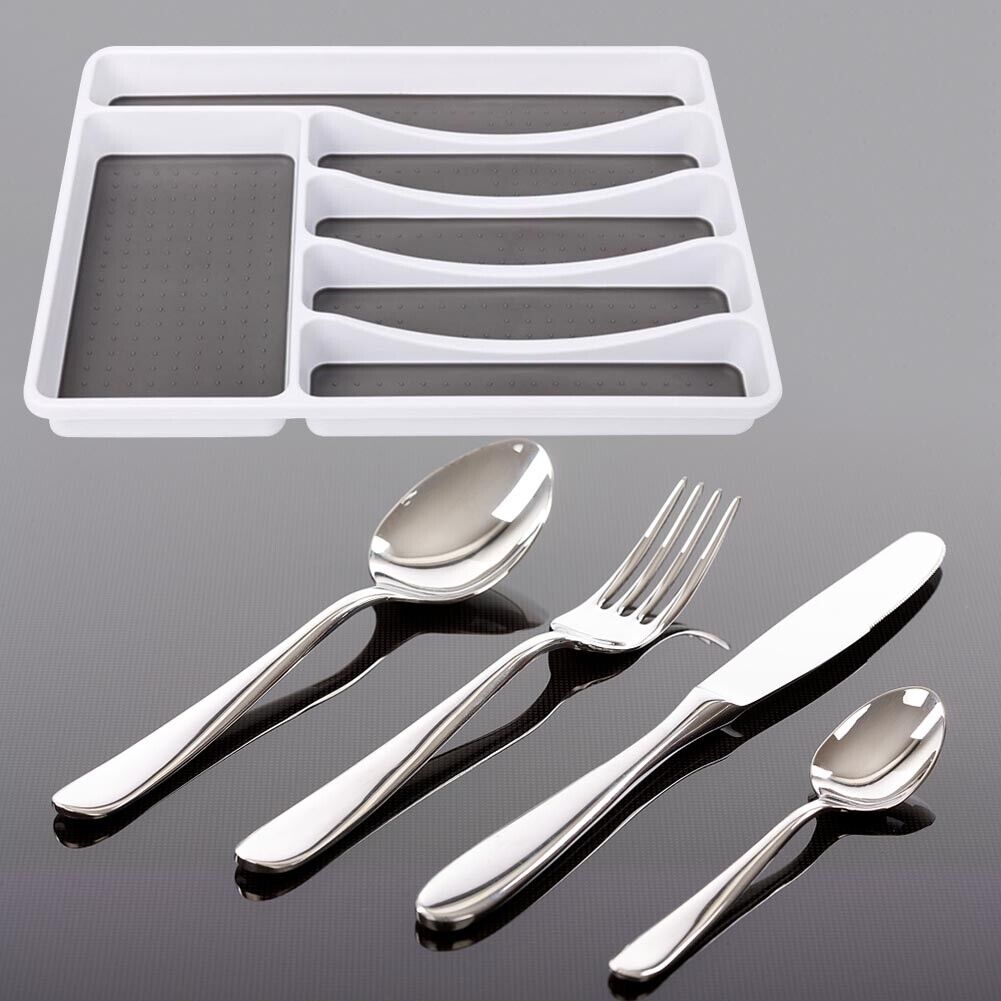 Cutlery Storage Tray Spoon Fork Tableware Drawer Rack Organizer Separation