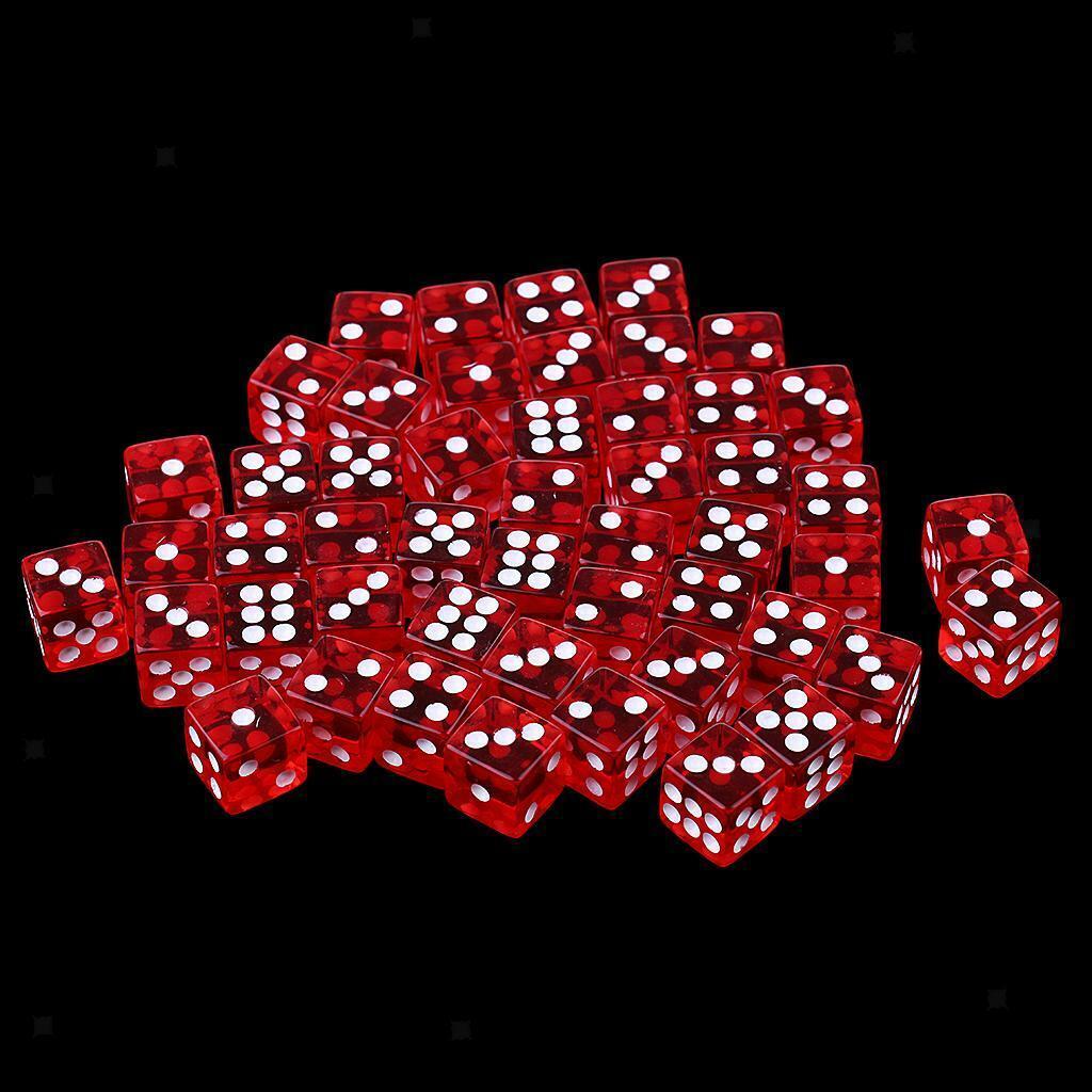 50 Pieces Acrylic 6 Side  D6 for RPG  D&D  Play Casino KTV Game