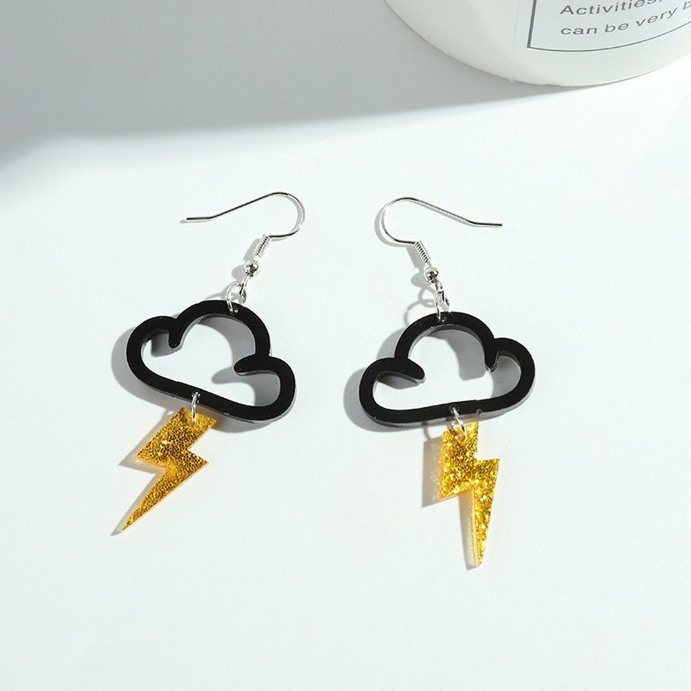 Fashion Women Girls Drop Earrings Cloud Lightning Drop Dangle Acrylic Earrings
