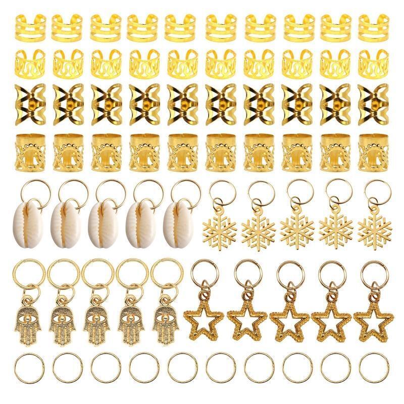 70x Women Braids Hair Beads Dirty Braid Pendant Hair Buckle for Photo Shooting