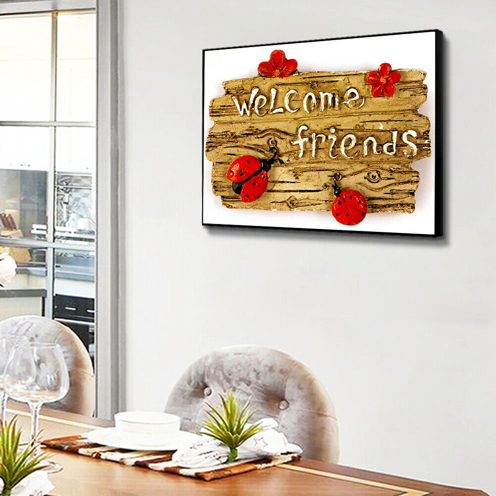 Welcome Friends 5D DIY Full Round Drill Diamond Painting Rhinestone Mosaic