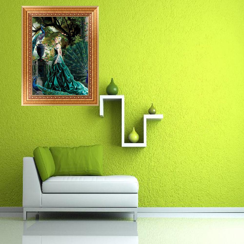5D DIY Cross Stitch Painting Diamond Peacock Beauty Home Wall Decor