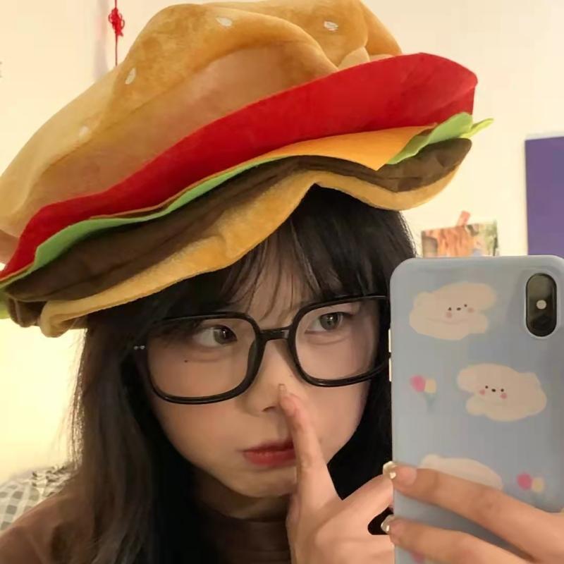 Novelty Carnival Hamburger Hat Christmas Thanksgiving Decoration Fast Food Hat