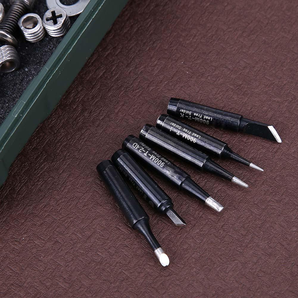 6pcs Pure Copper Iron Tip 900M-T Soldering Tip Soldering Rework Station(1)