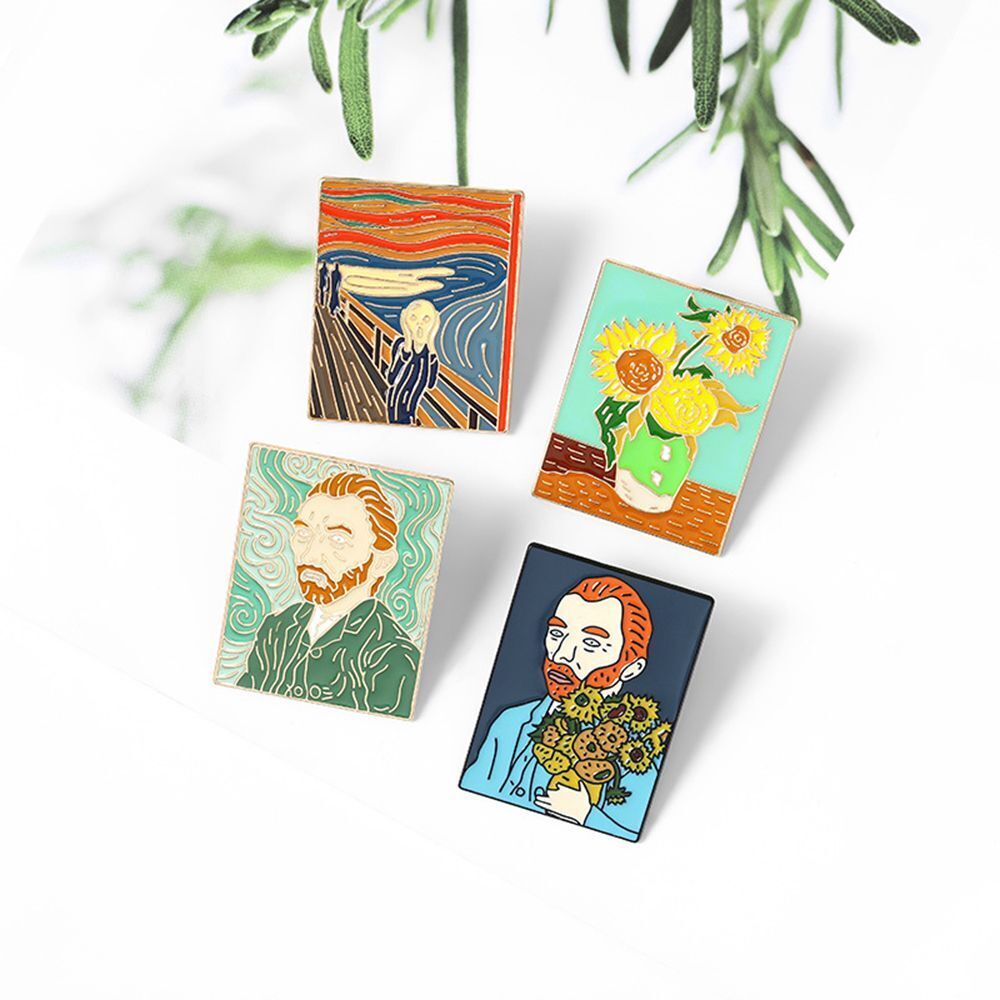 Painting Van Gogh Brooch Enamel Badge Van Gogh Kwai Pin Costume Jewelry