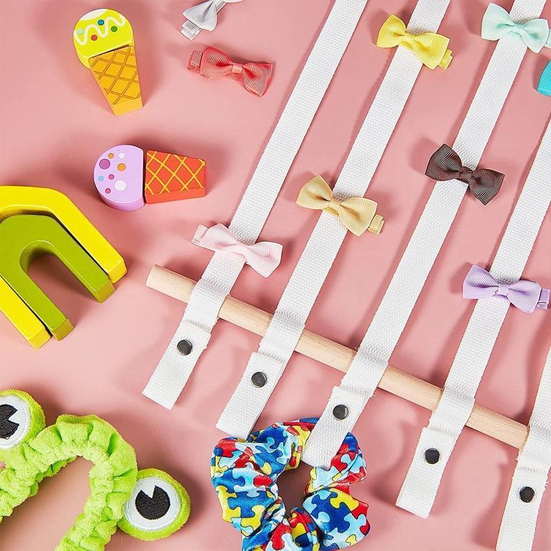 Nordic Woven Wooden Sticks Storage Belt Holder Hairpin Hair Clips Headbands