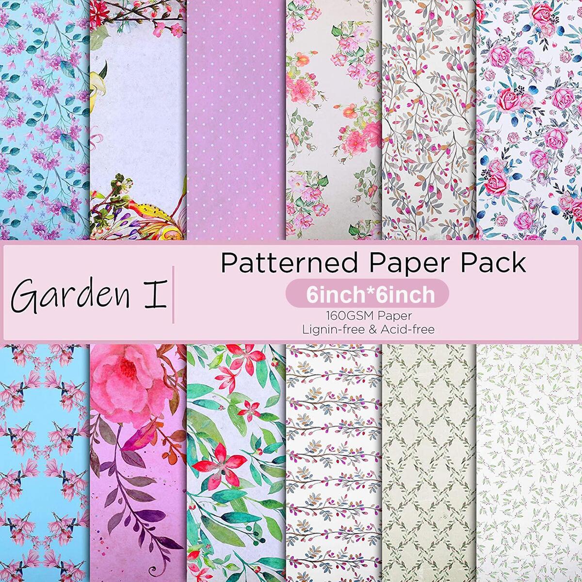 Paper Lovely Garden Cardstock Paper Pad Floral Spring Themed Scrapbook Paper