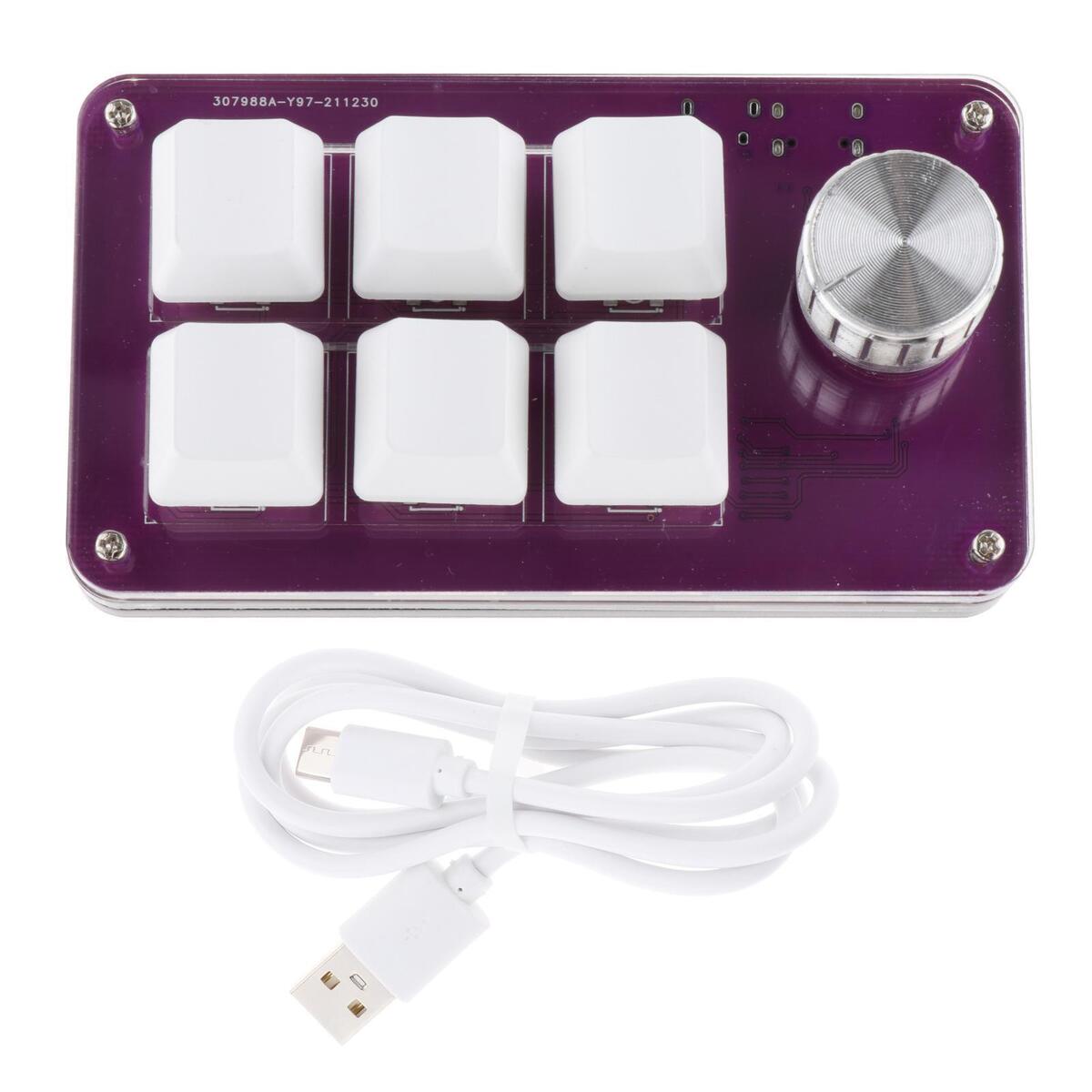 Mini Keyboard Hot Swappable with Knob DIY Gaming Keypad for Computer Laptop
