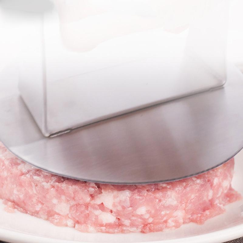 Stainless Steel Burger Smasher Heavy-Duty Round Bacon Grill Burger Press