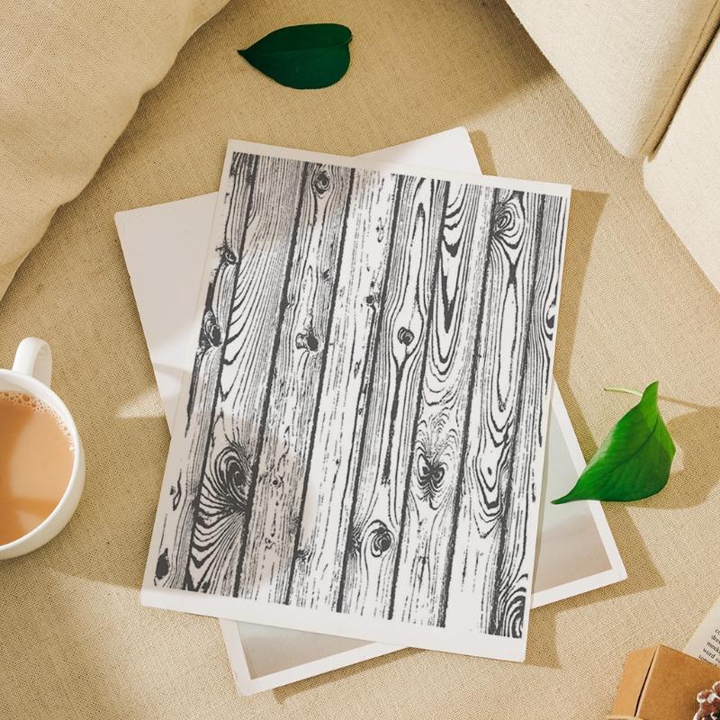 Wood Grain Silicone Clear Seal Stamp DIY Scrapbooking Emboss Photo Album Decor