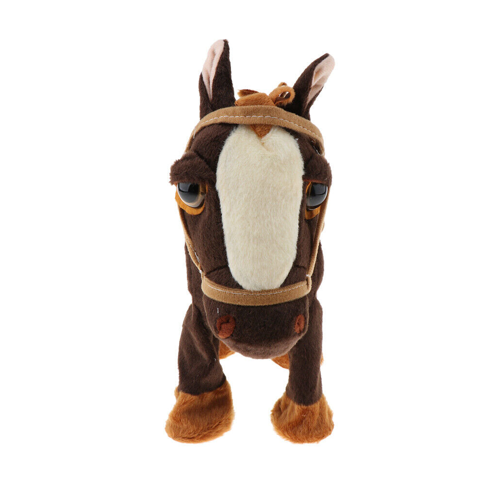 Electric  Horse Soft  with Movement Sounds  Gift (Brown)