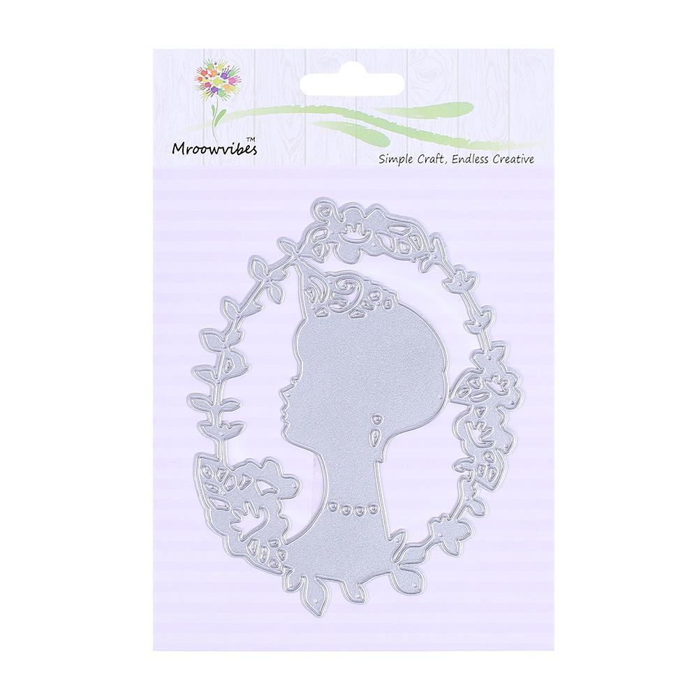 Metal DIY Wreath Woman Cutting Dies Stencils Scrapbook Card Making Craft