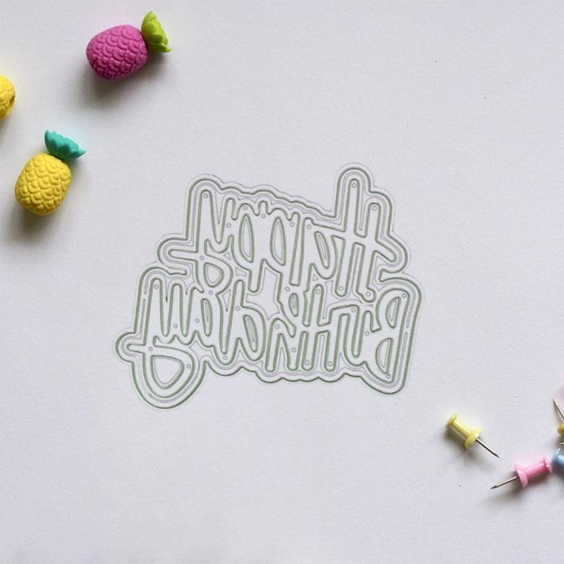 Happy Birthday Word Letter Metal Cutting Dies Stencil DIY Embossing Card Mold