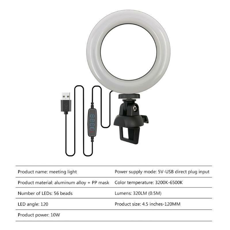 4.5" LED Ring Light Tablet Fill Light 3200-5600K 56 LED Bead for On-line Meeting