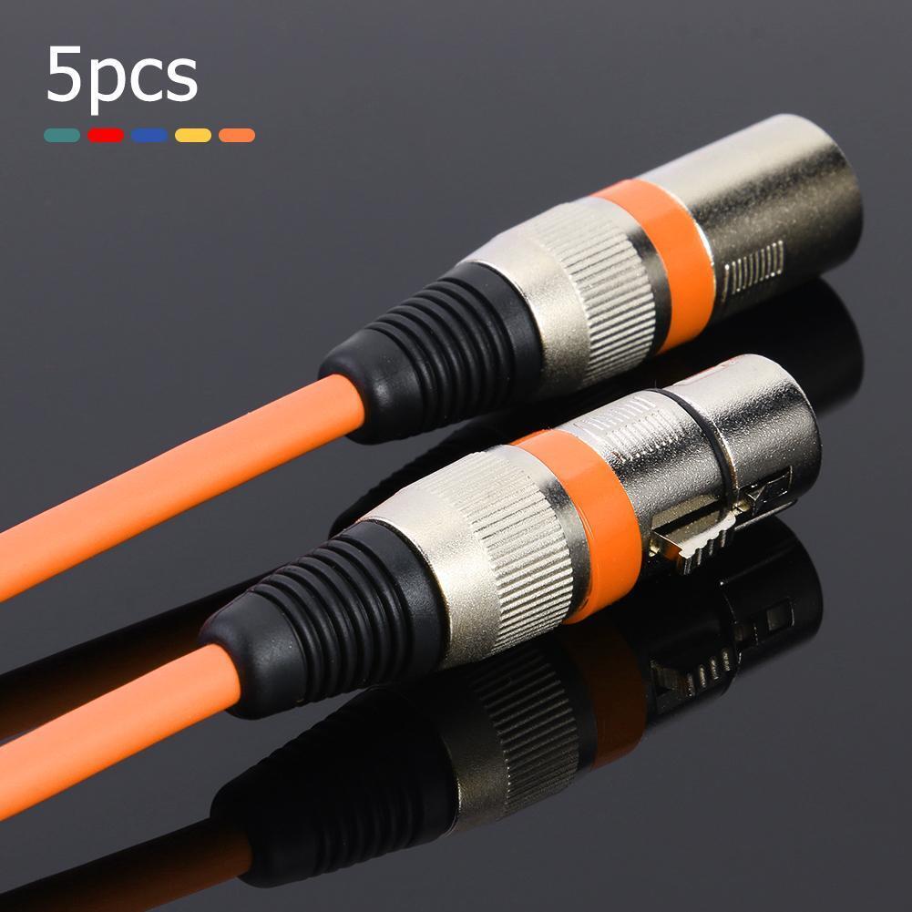 5pcs 3Pin XLR Cable Male to Female Foil+Braided Shielded Audio Cable (1.8m)