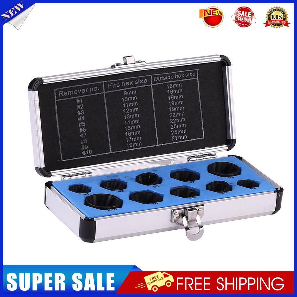 10pcs Damaged Nut Bolt Remover Stud Extractor Set Broken Screw Removal Kit
