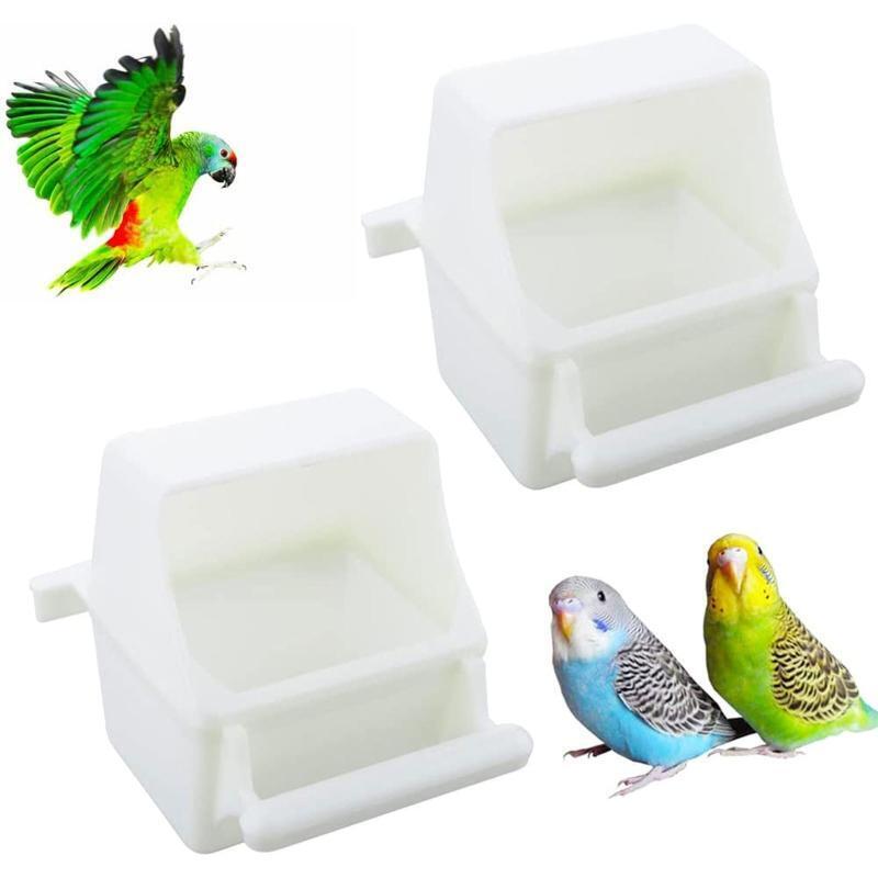 Plastic Bird Feeder with Perch Large Capacity Food Container Easy to Clean
