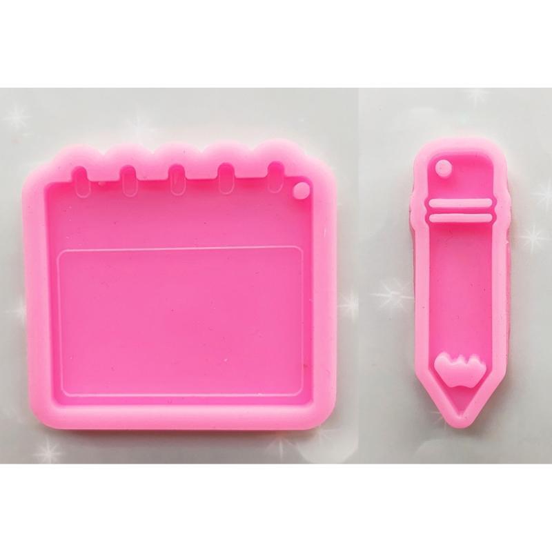 Pencil Notebook Shape Silicone Molds Jewelry Making Keychain Polymer Clay Mold